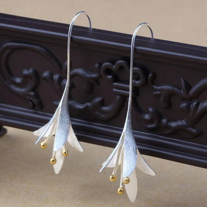 Elegante Silber Blumenohrringe