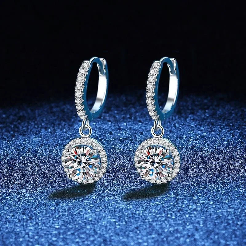 Ohrringe aus Sterling Silber mit 1 Karat Moissanit