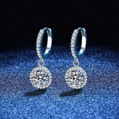 Ohrringe aus Sterling Silber mit 1 Karat Moissanit