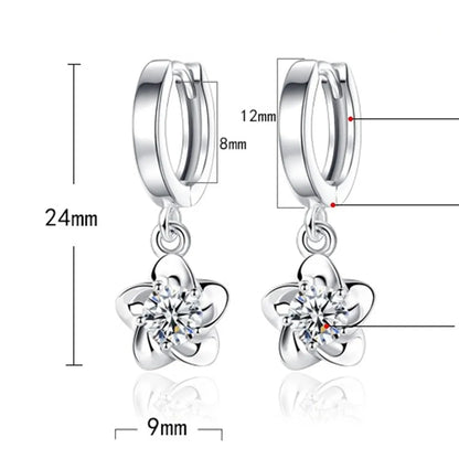 Ohrringe aus Sterlingsilber mit lila und weißen Zirkonen