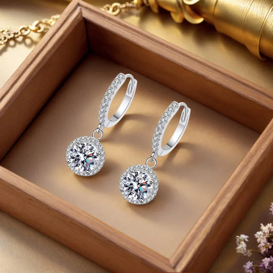 Ohrringe aus Sterlingsilber mit 1 Karat Moissanit