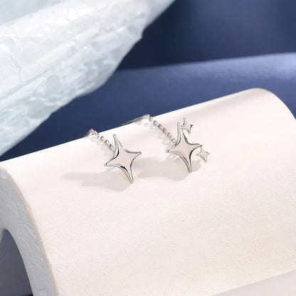 Sterling Silber Stern Ketten Ohrringe
