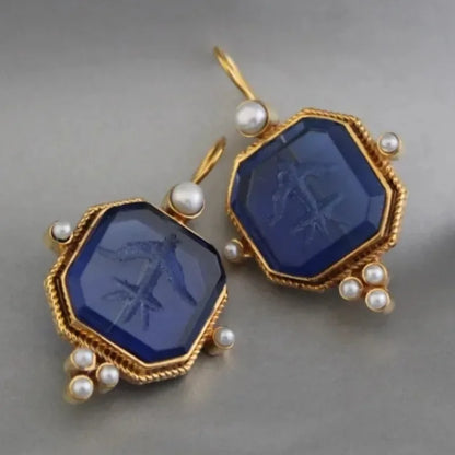 Elegante Vintage Geometrische Perlen Anhänger Tropfen Ohrringe