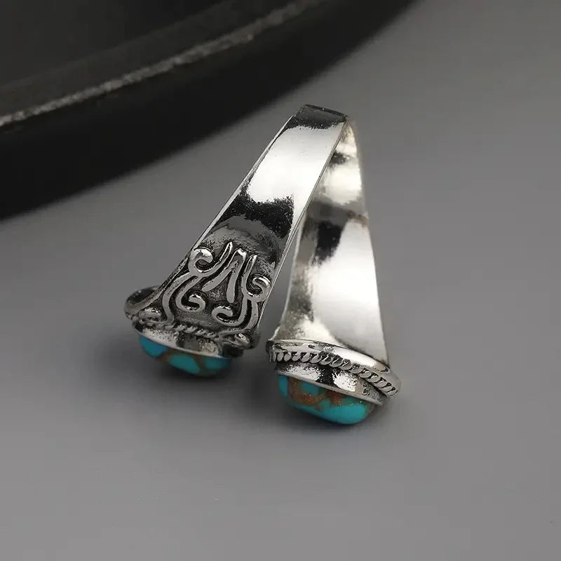 Eleganter Vintage-Türkis-Kreuzbandring