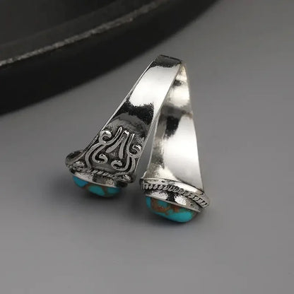 Eleganter Vintage-Türkis-Kreuzbandring