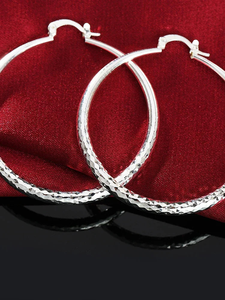 Ohrringe aus Sterlingsilber mit kreisförmigem Hoop