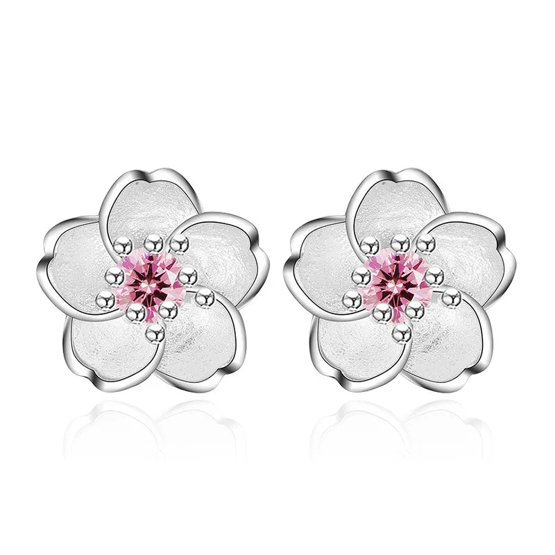 Zirkon Blumen Ohrstecker