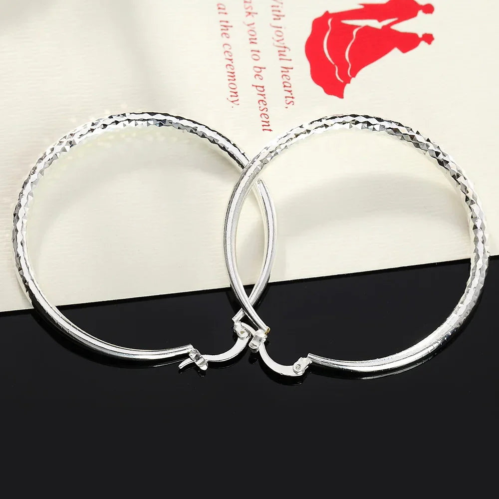 Ohrringe aus Sterlingsilber mit kreisförmigem Hoop