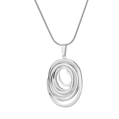 Hohles geometrisches ovales Halsband in Gold und Silber