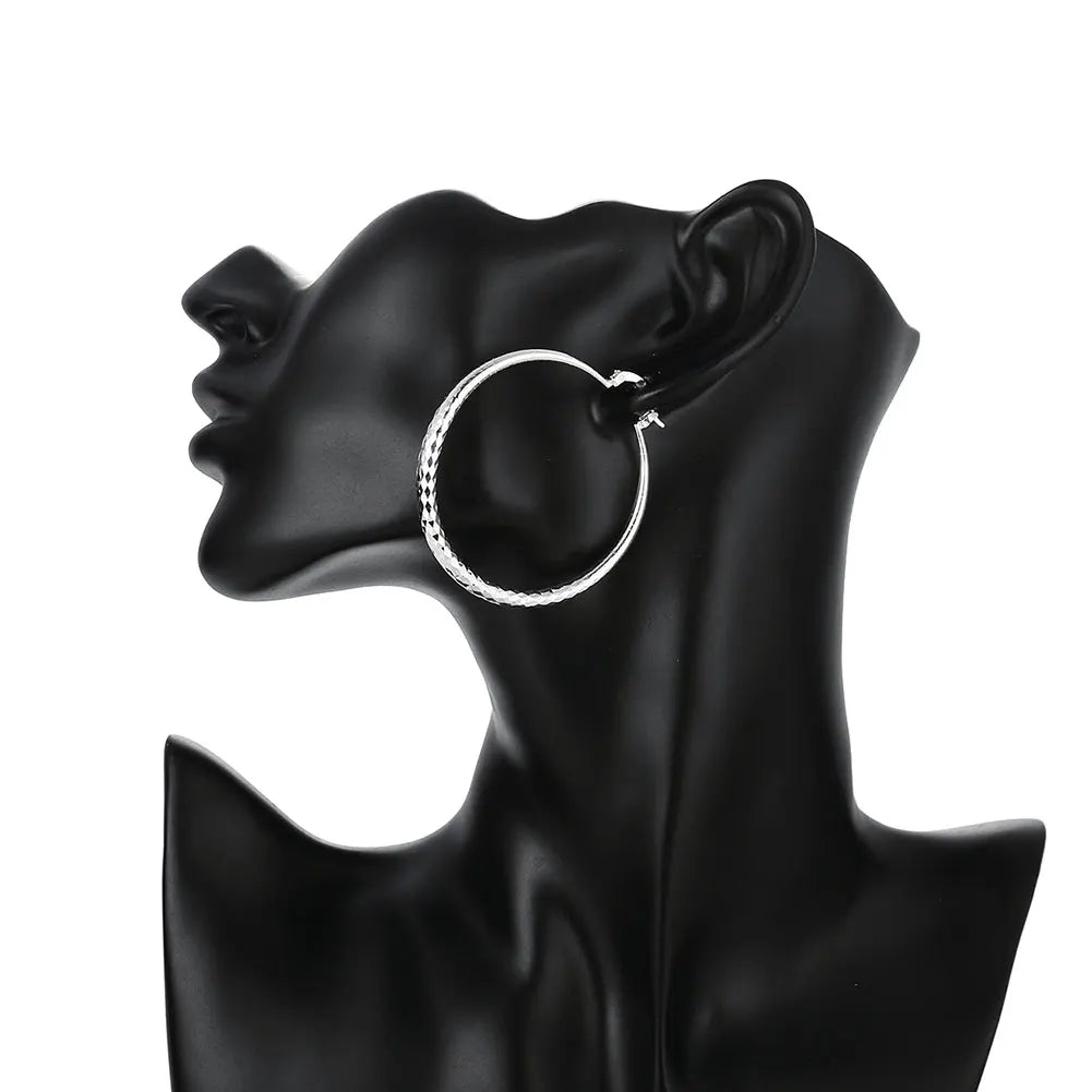 Ohrringe aus Sterlingsilber mit kreisförmigem Hoop