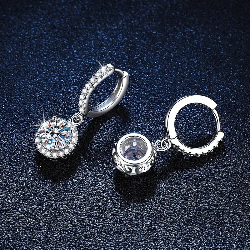 Ohrringe aus Sterling Silber mit 1 Karat Moissanit