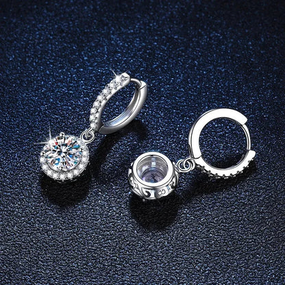 Ohrringe aus Sterling Silber mit 1 Karat Moissanit