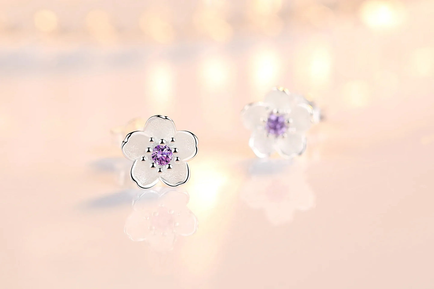 Zirkon Blumen Ohrstecker