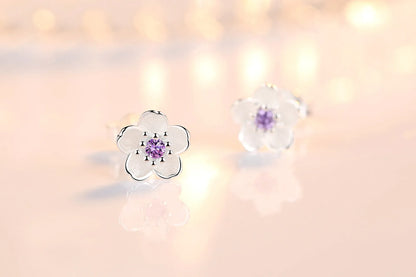 Zirkon Blumen Ohrstecker