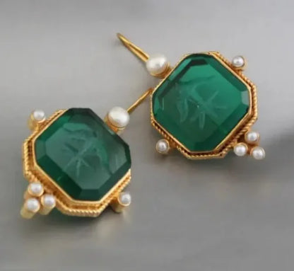 Elegante Vintage Geometrische Perlen Anhänger Tropfen Ohrringe