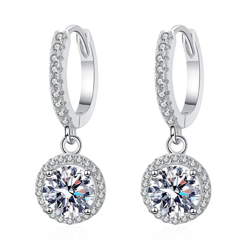 Ohrringe aus Sterling Silber mit 1 Karat Moissanit
