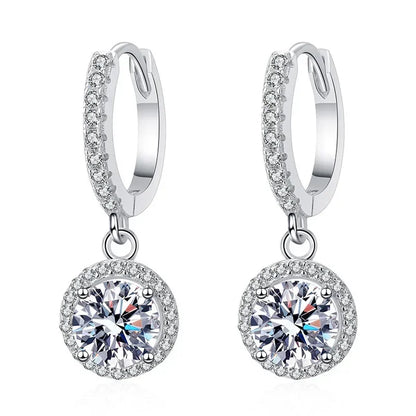 Ohrringe aus Sterling Silber mit 1 Karat Moissanit