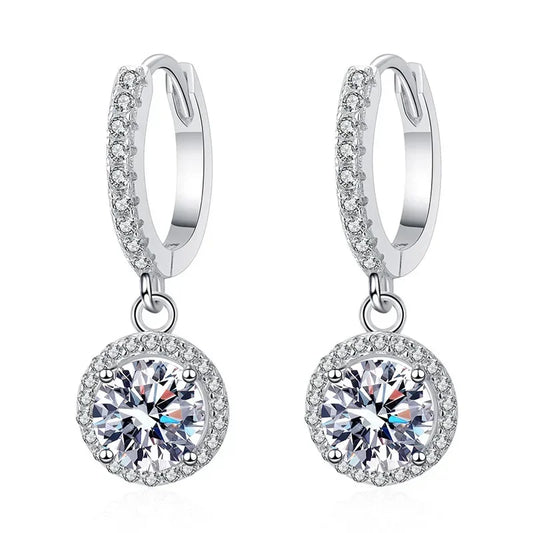 Ohrringe aus Sterlingsilber mit 1 Karat Moissanit