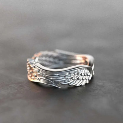 Silberne Engel Flügel Verstellbarer Ring