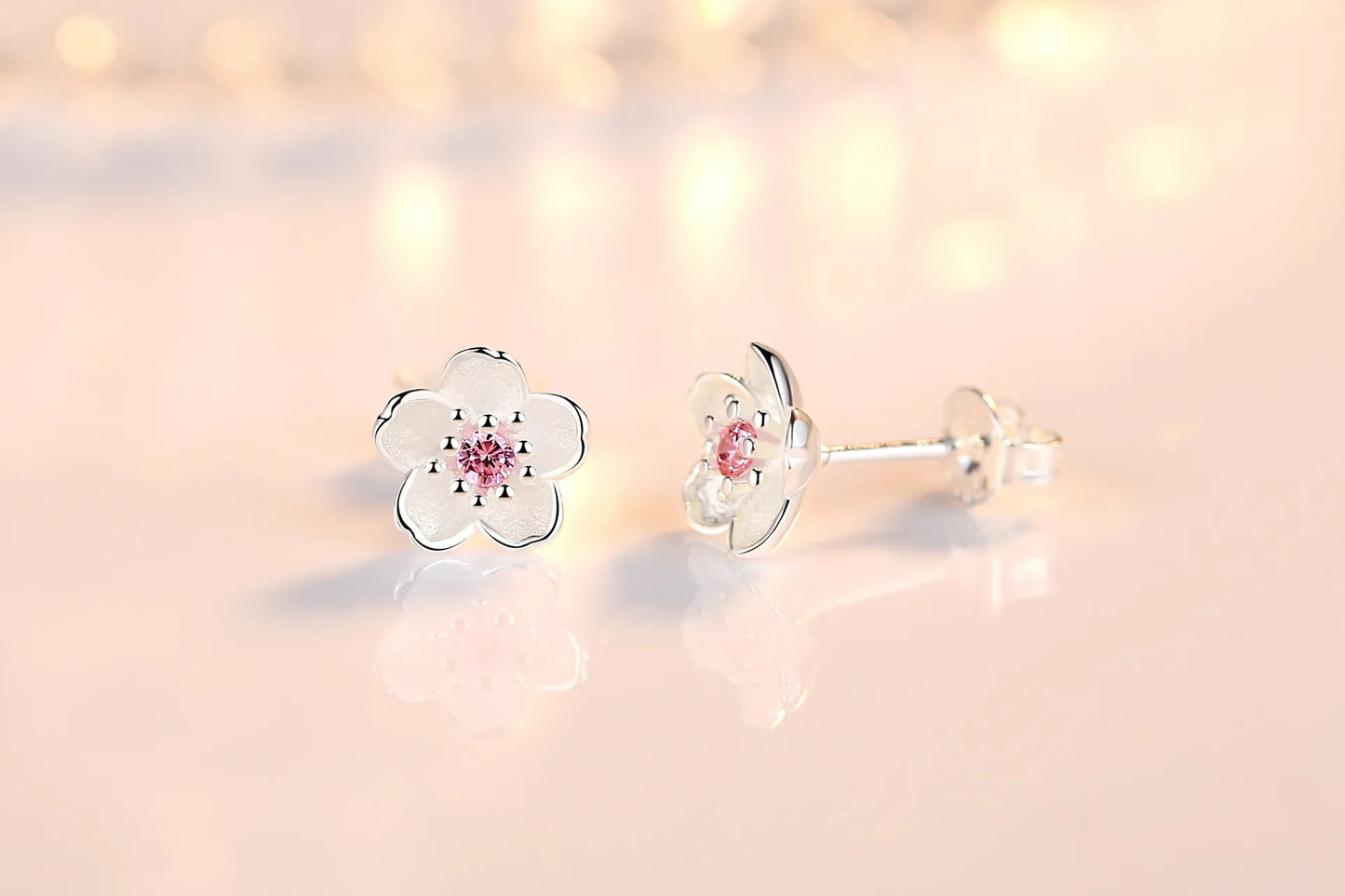 Zirkon Blumen Ohrstecker