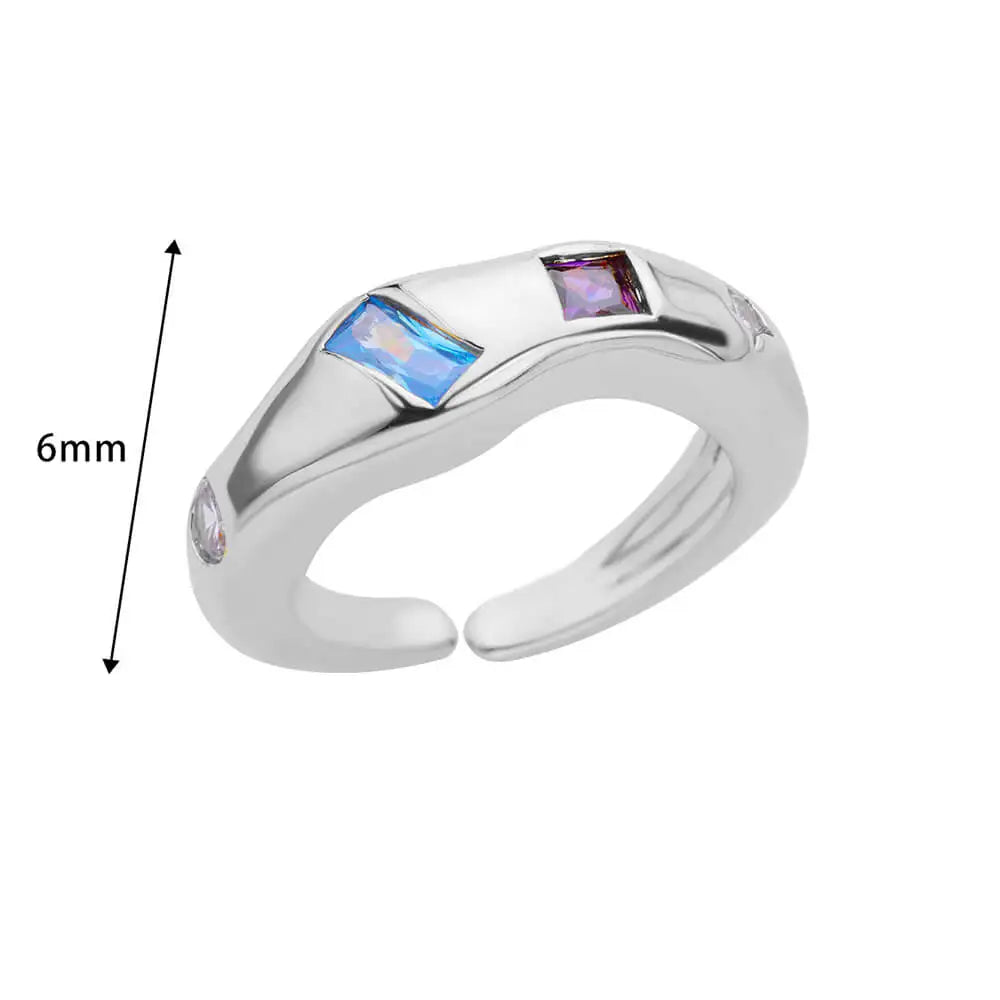 Kosmische Edelstein Chunky Band Ringe
