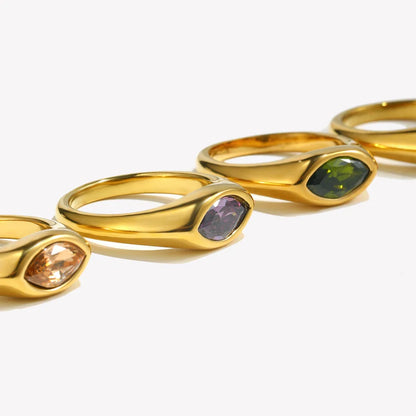 Marquise Edelstein Gold Siegelring