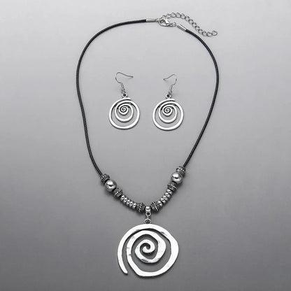 Spiral-Halsketten- und Ohrringe-Set