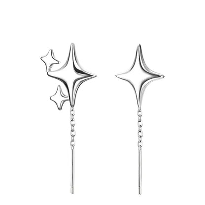 Sterling Silber Sternkette Ohrringe