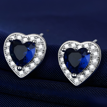 Saphir Herz Stecker Ohrringe