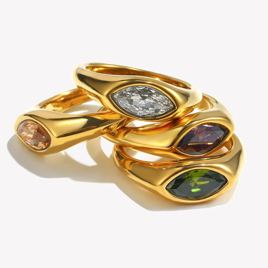 Marquise Edelstein Gold Siegelring