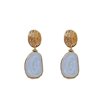 Vintage Emaille-Oval-Ohrringe