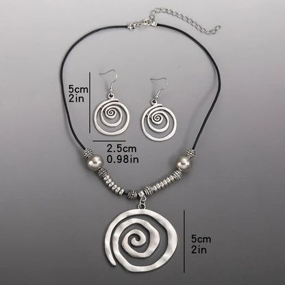Spiral-Halsketten- und Ohrringe-Set
