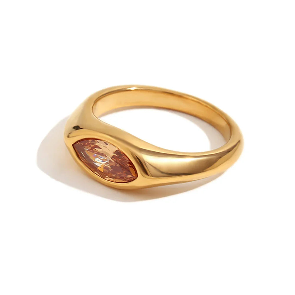 Marquise Edelstein Gold Siegelring