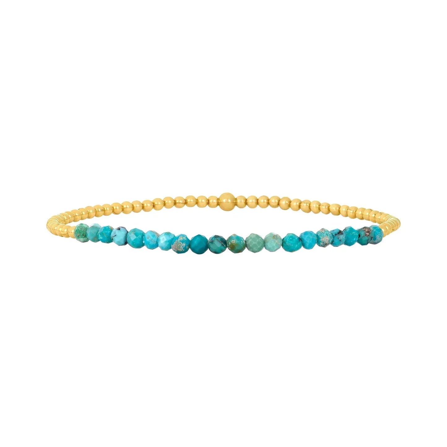 Schickes Gold Türkis Perlenarmband