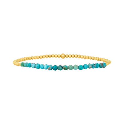 Schickes Gold Türkis Perlenarmband