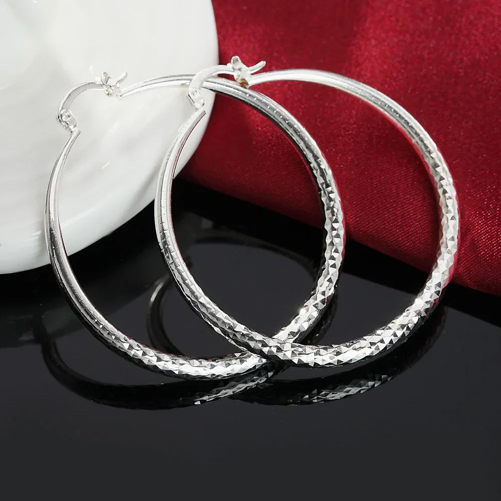 Ohrringe aus Sterlingsilber mit kreisförmigem Hoop