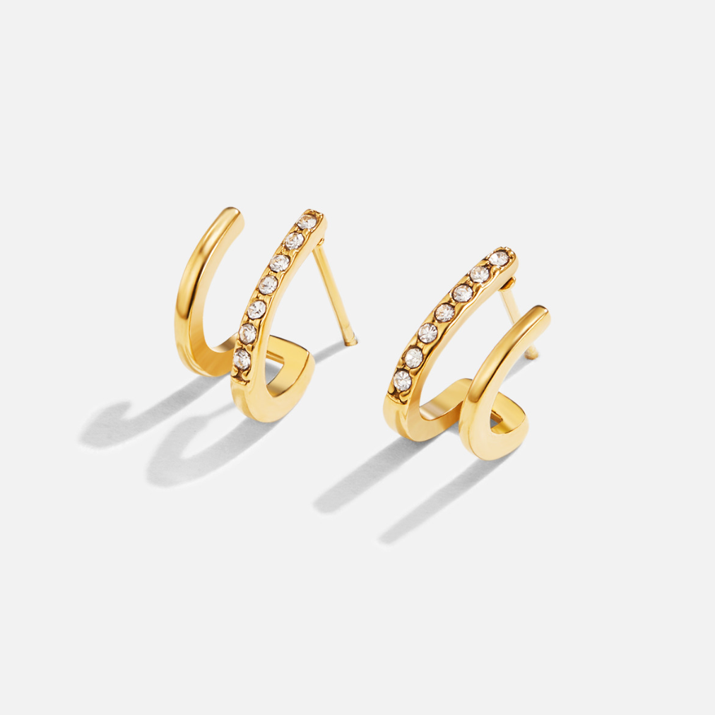 Klaue Gold & Kristall Ohrringe