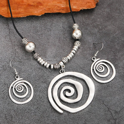 Spiral-Halsketten- und Ohrringe-Set