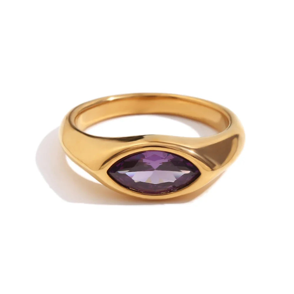 Marquise Edelstein Gold Siegelring