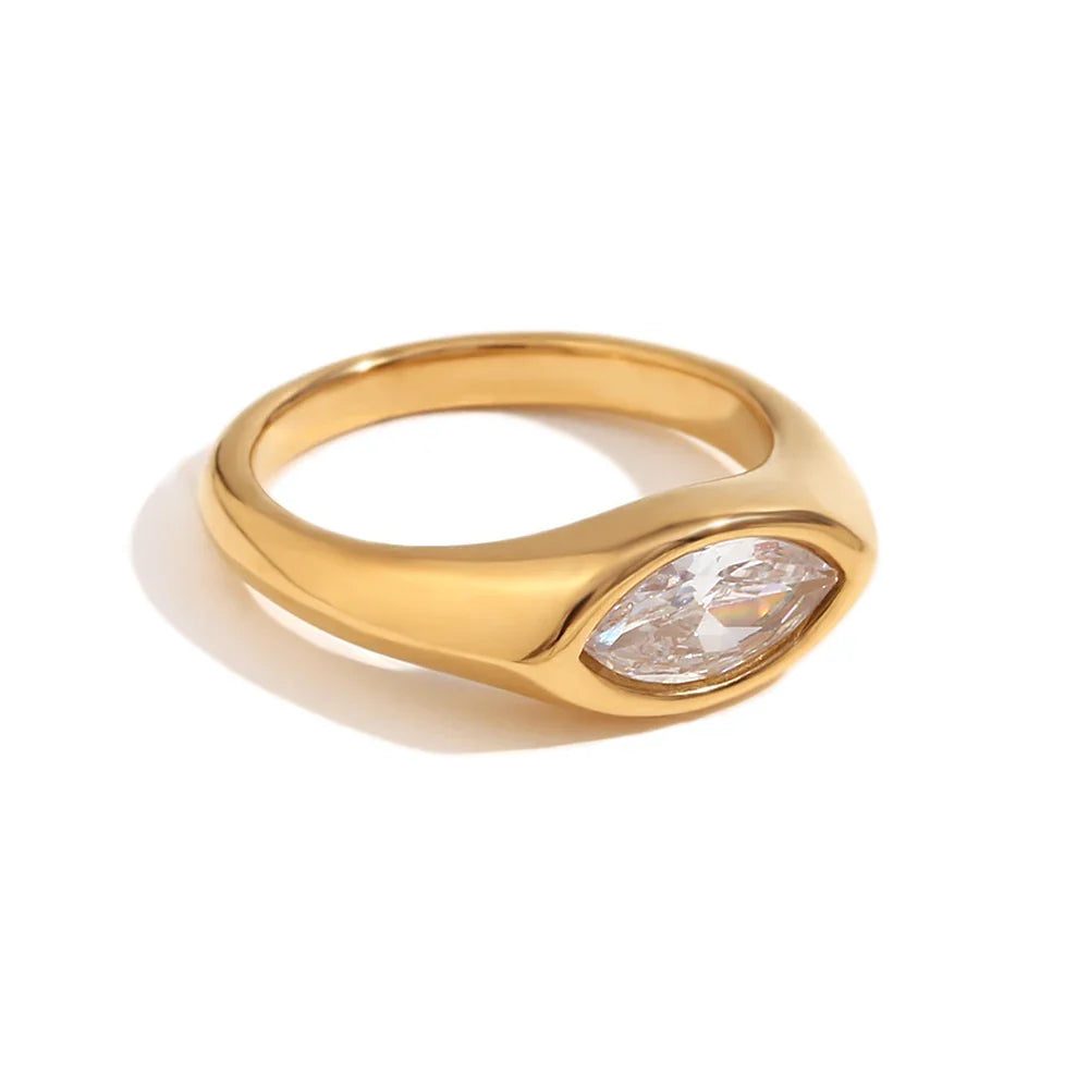 Marquise Edelstein Gold Siegelring