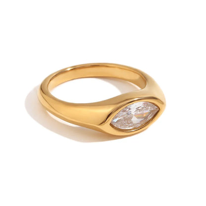 Marquise Edelstein Gold Siegelring