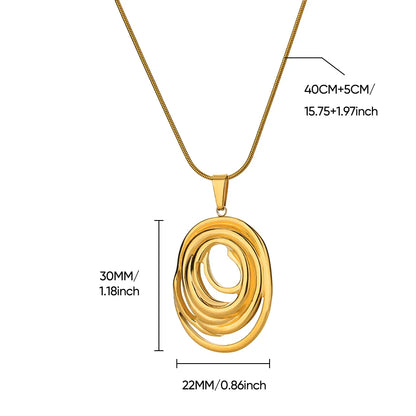 Hohles geometrisches ovales Halsband in Gold und Silber