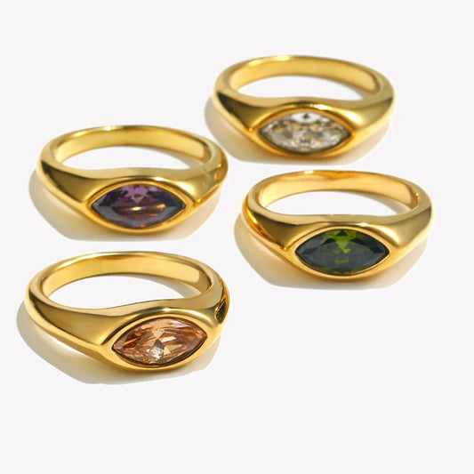 Marquise Edelstein Gold Siegelring