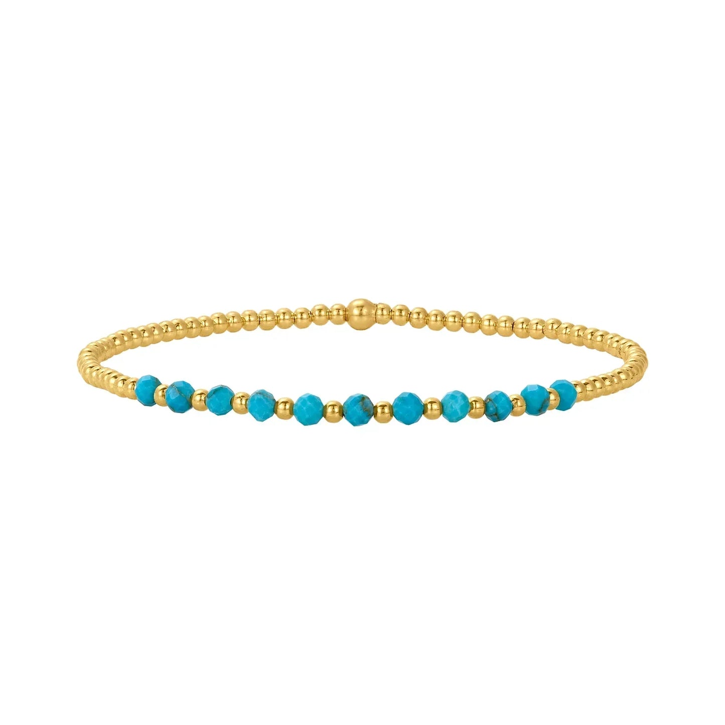 Schickes Gold Türkis Perlenarmband