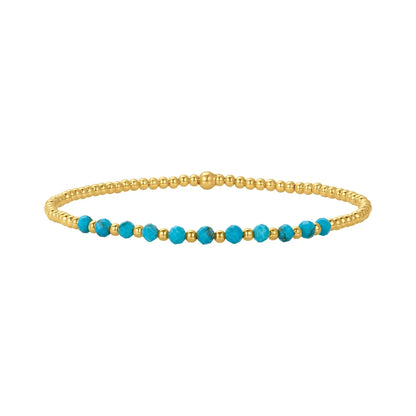 Schickes Gold Türkis Perlenarmband