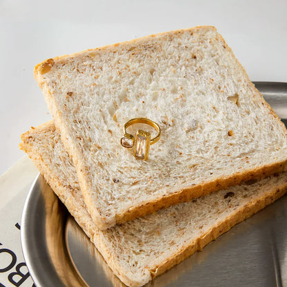 Geometrischer Baguette Duo Offener Ring
