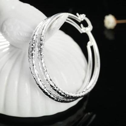 Ohrringe aus Sterlingsilber mit kreisförmigem Hoop