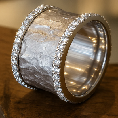 VINTAGE SILBERNER ZIRKONIA RING