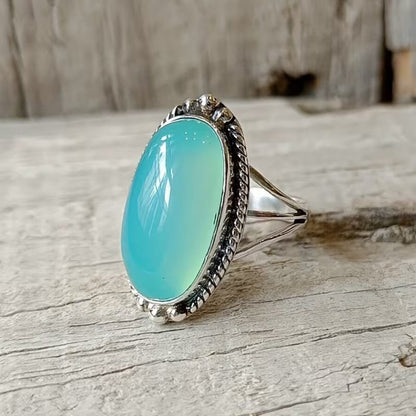 Vintage Sterling Silber Türkis Statement Ring