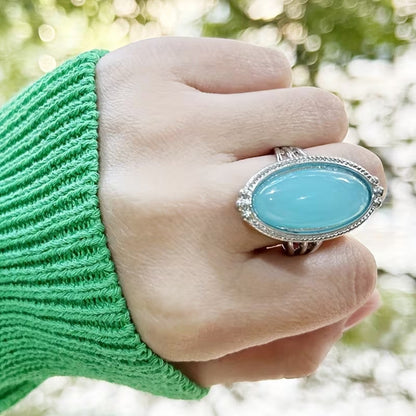 Vintage Sterling Silber Türkis Statement Ring